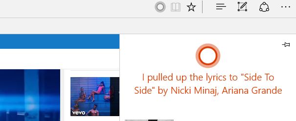 Cortana and Microsoft Edge